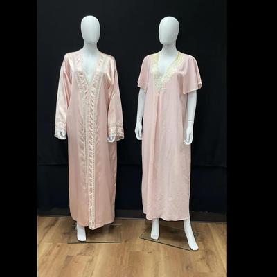Pink Lace Robe And Nightgown