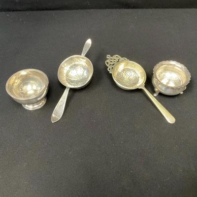Vintage Tea Strainers And Sugar Bowls