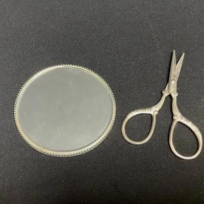 Vintage Mirror And Scissors 