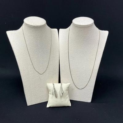 Sterling Silver Necklaces, And Earrings
