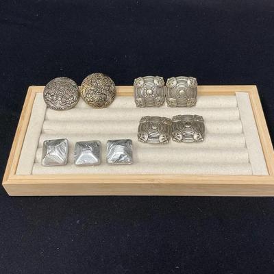 Various Ornate Button Covers And Earrings