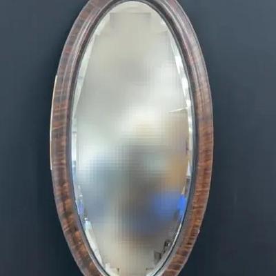 Large Antique Oval Mirror