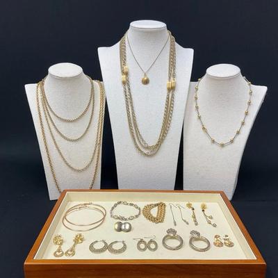 Various Necklaces, Earrings, And Bracelets
