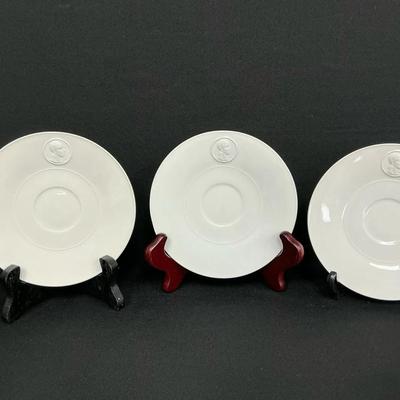 KPM Berlin Arcadia White Porcelain Saucers 