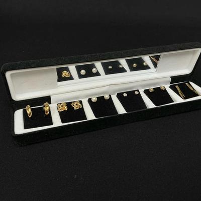 Pierre Cardin Designer Earrings in Mirrored Display Case