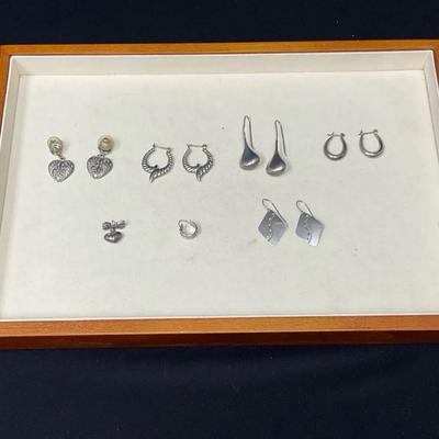 Various Vintage Silver Tone Earrings