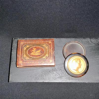 Vintage Wooden Box And Snuff Box
