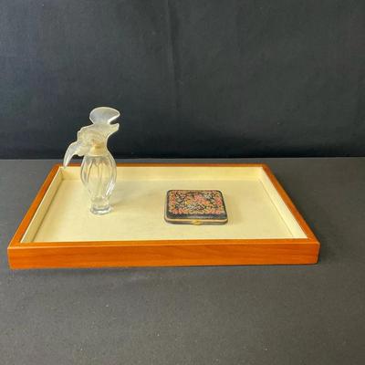 Vintage Perfume Bottle And Powder Compact Case