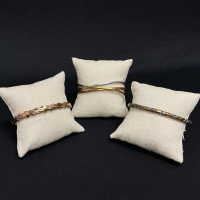 Three Toned Bangle Bracelets