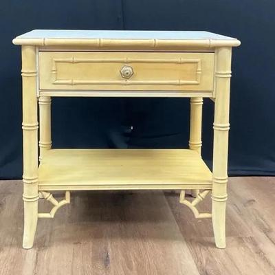 Faux Bamboo Yellow Nightstand