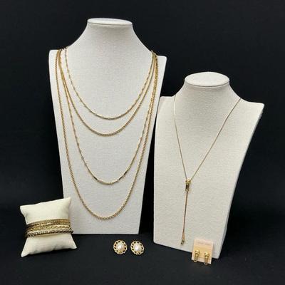 Gold Toned Zipper Fashion Jewelry 