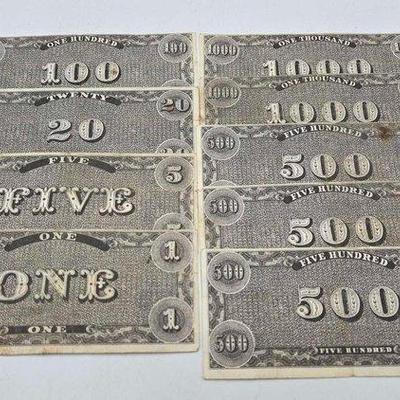 1912 • confederate states of america banknotes