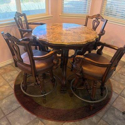 7006 • dining room table set with marble top