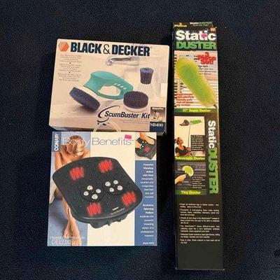 8196 • scumbuster kit, heated foot massager, static duster
