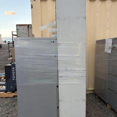 91008 • (2) metal filing cabinets and (1) filing rack