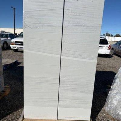 82020 • 2 metal filing cabinets with keys