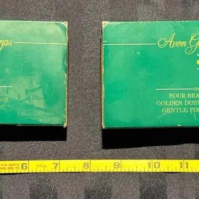 Vintage Avon Gold Stamps Mini Perfume Vanity Sets – Lot of 2 (Complete, NOS)