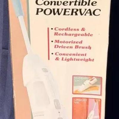Vintage Unitech 3-in-1 Convertible Powervac Model 7000 – Cordless Rechargeable Vacuum – New in Box 