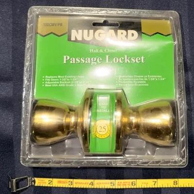 NUGARD Passage Lockset – Hall & Closet Door Handle • Polished Brass • NEW in Package 