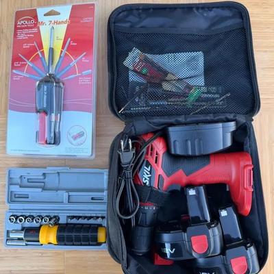 SKIL Cordless Drill Kit w/ 2 Batteries, Charger & Bit Sets – Tool Bundle