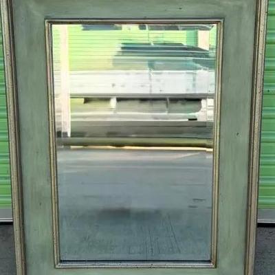 Vintage Distressed Silver Framed Wall Mirror – 34” x 22” Approx.