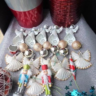 Large Lot of Christmas Ornaments & Holiday Décor – Angels, Nutcrackers, Baubles, Buckets & More