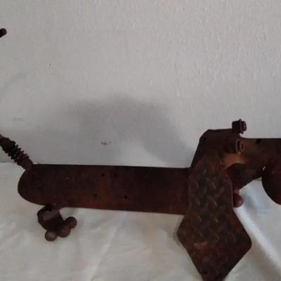 Vintage Handmade Metal Dachshund Folk Art Sculpture – Rustic Industrial Dog Decor