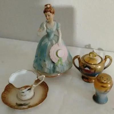Vintage Lefton Japan Porcelain Musical Figurine & RS Prussia Cup & Saucer – Antique Porcelain Lot