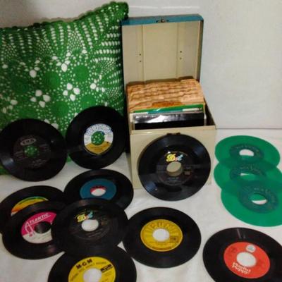 Vintage case full of 45s records