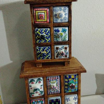 Vintage Apothecary Cabinets With Ceramic Drawer