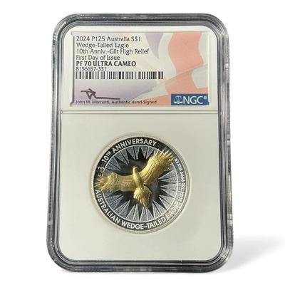 2024 PF 70 Ultra Cameo Wedge-Tailed Eagle $1 First Day Issue High Relief (CVO907)