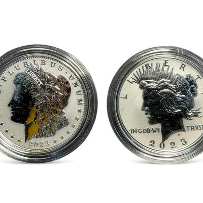 2023-S Morgan & Peace Dollar Reverse Proof .999 Silver Two Coin Set (CVO981)