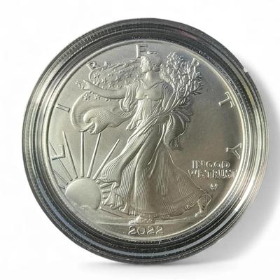 Proof 2022-W 1 Troy Oz .999 Silver American Silver Eagle (CVO967)