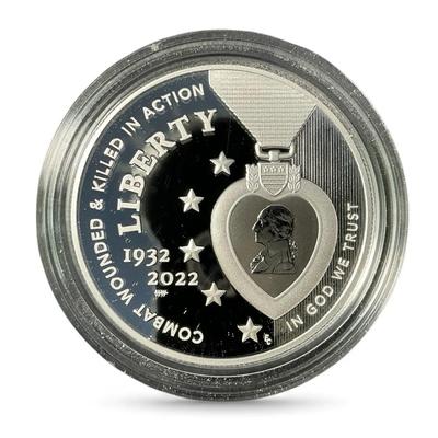 2022-W National Purple Heart Hall of Honor .999 Silver Proof Silver Dollar (CVO963)