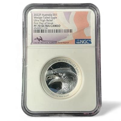 2022 PF70 UC Australia Ultra High Relief First Day Issue $1 Wedge-Tailed Eagle .999 Silver (CVO951) 