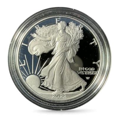 Proof 2022-W 1 Troy Oz .999 Silver American Silver Eagle (CVO965)