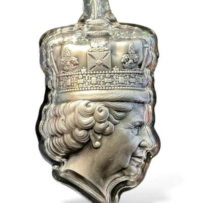 2022 Ascension Island £5 Queen Elizabeth Shaped Portrait Coin 1 Oz .999 Silver (CVO980)