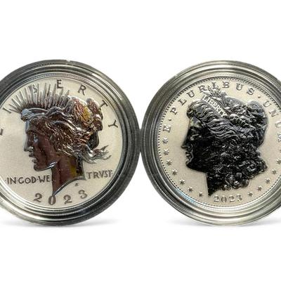 2023-S Morgan & Peace Dollar Reverse Proof .999 Silver Two-Coin Set (CVO911)