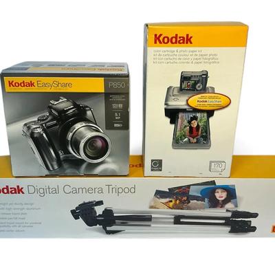 Kodak Camera Lot - Tripod, Camera, Printer Dock