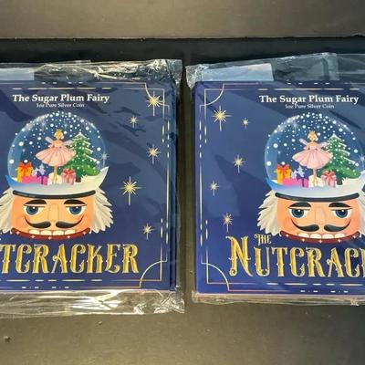 .999 Silver The Sugar Plum Fairy 1 oz Ornaments (Two Ornaments)