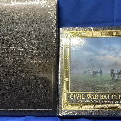 Easton Press Civil War Battlefields & Nat Geo Atlas of the Civil War