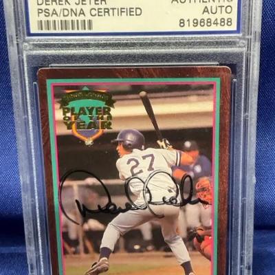 Derek Jeter Signed, Framed Baseball Card