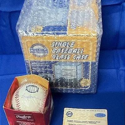 Reggie Jackson Signed Baseball And Case