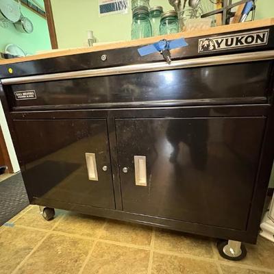 Yukon 46 in. Mobile Workbench with Solid Wood Top