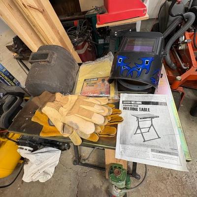 Welding supplies and table