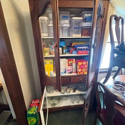  wooden china cabinet or hutch