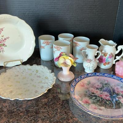 Pink Floral - WLGeorge Roses Plate, Fukagawa Glasses, Bone China & Japan Decor