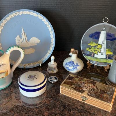 Travel Collectibles - Albert Memorial Plate, Dutch Land Mug, Otracoke Window, US Senate, Alaska