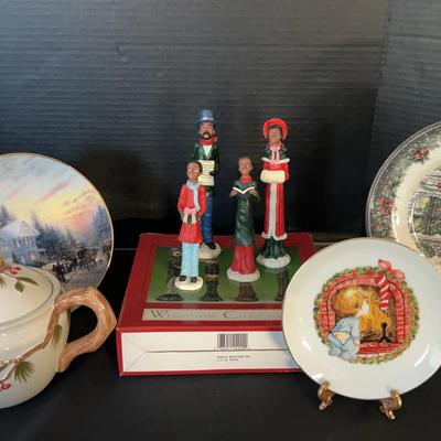 Holiday - Plates, Harry & David Christmas Tea Cup & Windsor Collection Caroler Figurines
