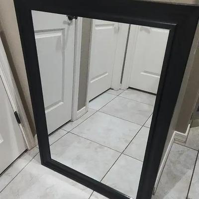 Large Mirror With Black Frame, 29.5 x 41.5